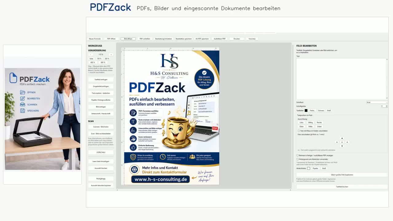 PDFZack – PDFs einfach bearbeiten, ausfüllen und verbessern